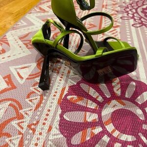 Versace Lime Green Strappy Heels